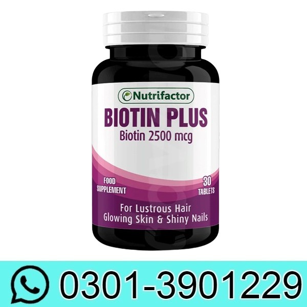 Nutrifactor Biotin Plus 2500Mcg In Pakistan 03013901229 - Online Shopping in Pakistan,Lahore,Karachi,Islamabad,Bahawalpur,Peshawar,Multan,Rawalpindi - medicose.Pk