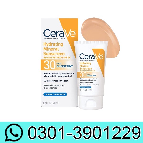 CeraVe Hydrating Mineral Sunscreen 03013901229 - Online Shopping in Pakistan,Lahore,Karachi,Islamabad,Bahawalpur,Peshawar,Multan,Rawalpindi - medicose.Pk